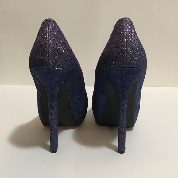Shimmering Purple-Blue Platform High Heels XXI - Picture 5 of 8